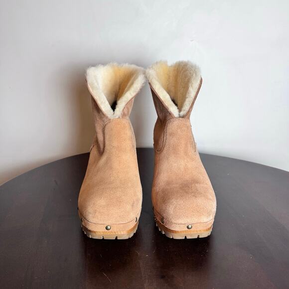 UGG Thebes Suede Clog Boots Chestnut - Size 10 - Picture 4 of 8